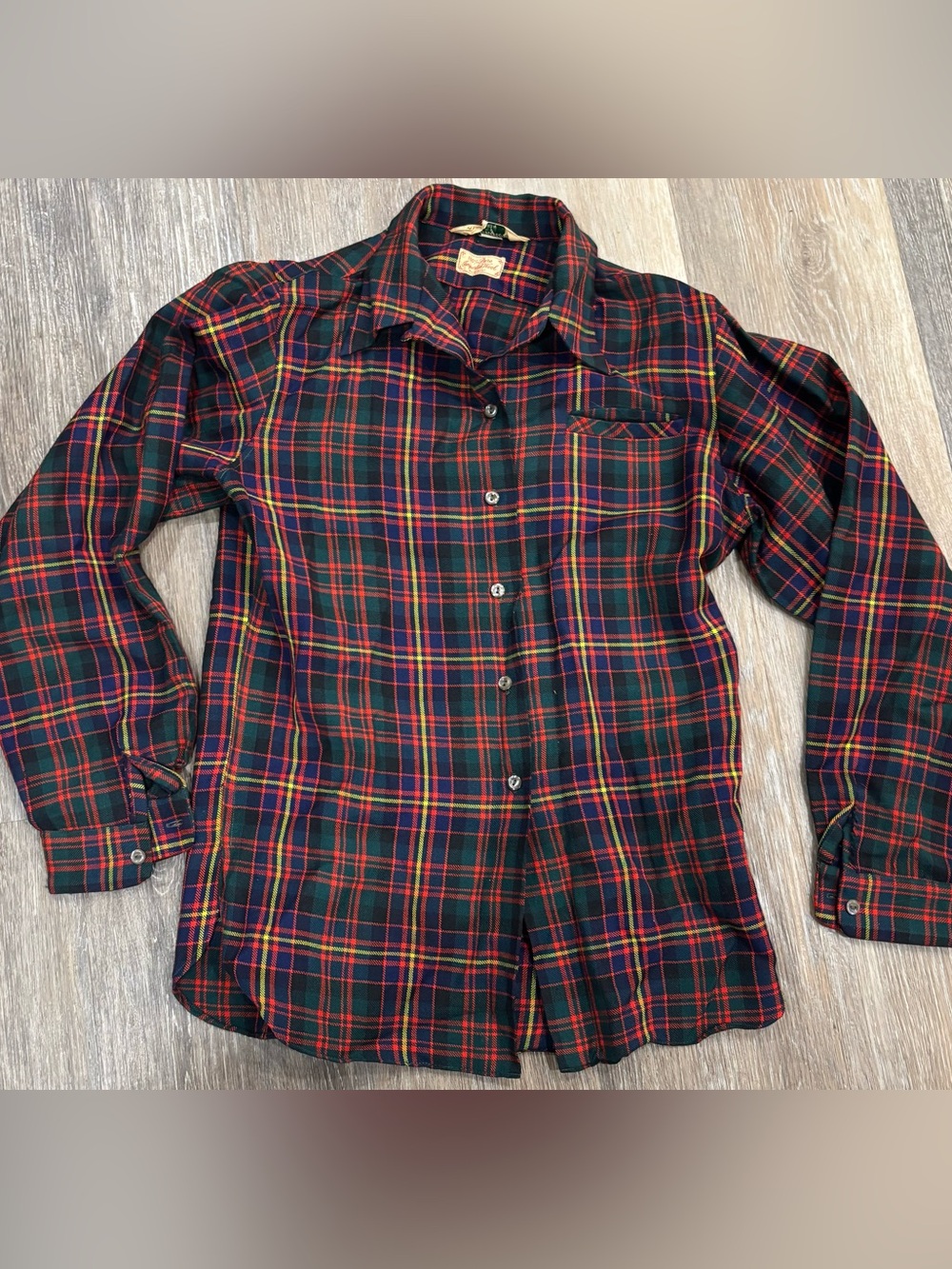 VTG 70s Classic Red & Green Plaid Button-Up by-Wellington of Canada